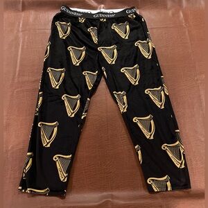 Guinness Irish Beer Logo Black Lounge Sleep Pajama Pants - Size XL